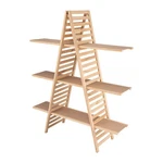A-frame Wood Display Retail Merchandise Natural Folding Folds Shelves 60". Fixed Price $128.99.