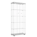 5 Shelves Display Cabinet, Tempered Glass Curio Showcase With Led Light & Lock. Fixed Price $237.99.