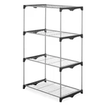 Whitmor 4-TIER Freestanding Metal Shelf Tower Closet System, Black & Silver. Fixed Price $90.11.