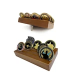 Decowoodo Challenge Coin Holder Display Case - 4 Row Solid Walnut. Fixed Price $18.99.