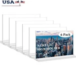 Clear Acrylic Sign Holder Double Sided Display Stand Menus Images Marketing New. Fixed Price $26.24.