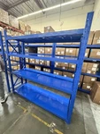Blue Heavy-duty Metal Warehouse Shelving Unit Storage Rack. Fixed Price $150.00.