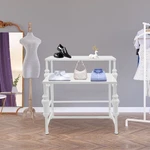 Modern Standing Display Rack, Retail Clothing Shop Tables White 2PCS. Fixed Price $105.85.