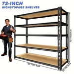 72" Heavy Duty Garage Shelving 3050LBS Capacity - Tier Metal Rack Fast Ship. Fixed Price $73.99.