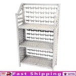 3 Tier Natural Fiber Shelving Unit Wooden Display Rack Books Photos Collectibles. Fixed Price $101.05.