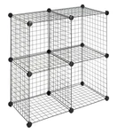 Whitmor Storage Cubes Stackable Interlocking Wire Shelves -black (set Of 4). Fixed Price $54.74.
