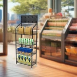 4TIER Black Retail Display Rack/shelf/frame/stand Shop Mobile Shelving With Hook. Fixed Price $92.97.