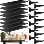 8 Pack Wooden Slatwall Shelf, 15.7 X 5.9 Inch Shelves With Metal Bracke. Fixed Price $92.60.