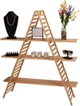 Frame Display Shelves Merchandise Natural Wood Finish Pine Slat 3 Shelf 5'. Fixed Price $127.99.