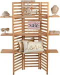 Wood Floor Display 3 Panel Shelves 5' High Storage Finish Retail Store 60". Fixed Price $140.95.