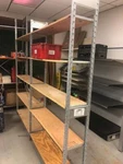 Backroom Shelving Meg Lot 10 Wood Storage Shelves Used Hardware Store Fixtures. Fixed Price $750.00.