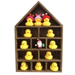 Pc 11-SLOT Wooden House-shaped Mini Figures Cubby Box Display Shelf Organiz.... Fixed Price $34.27.
