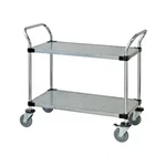 Quantum Food Service 36X18X37-1/2 (2) Galvanized Solid Shelf Utility Cart. Fixed Price $443.20.