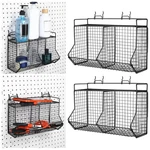 Huwena 2 Pcs Tiered Pegboard Baskets Bins Set With 4 Hooks Black Par.... Fixed Price $37.10.