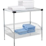 Nexel Shelf Chrome Basket Wire Shelving Unit Solid Top 36""W 24""D. Fixed Price $221.92.