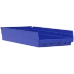 Akro-mils Plastic Shelf Bin Nestable 11-1/8"W X 23-5/8"D 4"H Blue Lot Of 6. Fixed Price $61.99.