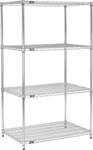 4-TIER Adjustable Chrome Wire Shelving Unit For Commercial Storage, 24"X42"X86. Fixed Price $465.99.