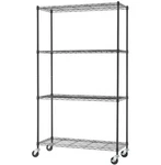 Trinity Basics 4 Tier Shelving Rack Black Home Garage Kitchen Storage New. Fixed Price $141.56.