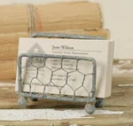 Gray Chicken Wire Metal Business Card Holder Pocket Distressed Farmhouse Country. Fixed Price $10.99.