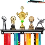 Metal Medal Hanger Display Wall Mount Trophy Shelf With Hooks For Sports. Fixed Price $19.42.