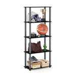 5 Tier Storage Shelf Multipurpose Display Rack Square Tube Black Grey Furinno. Fixed Price $74.99.