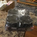 12 Winco Black Plastic Ashtray 4" Melamine Deep Well Outdoor Patio Pool Porch. Fixed Price $19.99.