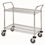 Quantum Food Service 36X18X37-1/2 Chrome Plated Wire Shelf Utility Cart. Fixed Price $294.51.