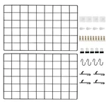 Ciklcix Metal Grid Wall Panel Black, Wire Photo Display 2 Pack,. Fixed Price $24.08.
