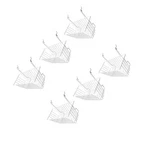 6PC 12"X 6"X Narrow Deep Basket Display White Metal Wire Slatwall Gridwall. Fixed Price $73.50.