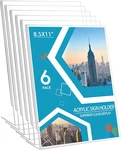 8 5X11 Clear Acrylic Sign Holders 6 Pack Slant Back For Display. Fixed Price $37.97.