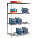 Nexel Black Epoxy Tier Wire Shelving Starter Unit 48"W 14"D 54"H. Fixed Price $152.31.