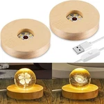 Honoson 2 Pcs Led Wood Display Base For Crystal Glass Art Resin Cylinder.... Fixed Price $17.75.