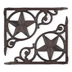 Western Star Shelf Brackets Set Of 2 Rustic Cast Iron Scroll Heavy Duty 9". Fixed Price $36.95.