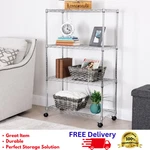Seville Classics 4-TIER Steel Wire Shelving Unit 30"W X 14"D 49.5"H Rolling. Fixed Price $108.99.
