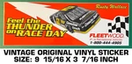 Feel The Thunder On Race Day - Vintage Original Vinyl Decal Sticker Nascar. Fixed Price $10.13.