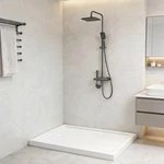 Easy To Install White Slip Resistant Shower Base 60"LX32" Acrylic Tray. Fixed Price $302.99.