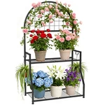 Vgmiu 2 Tier Stand Indoor Outdoor, Metal Display Shelf. Fixed Price $42.82.