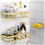 Rustproof Gold Shower Caddy Basket Shelf. Fixed Price $29.99.