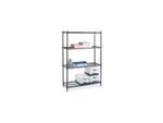 Lorell Starter Shelving Unit SHELVES/4 Posts 48"X24"X72" Black 69140. Fixed Price $289.99.
