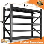 8000LBS Heavy Duty Garage Shelving Units, 71" W Metal Storage Rack For Home. Fixed Price $208.76.