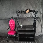 Monster High Coffin Bean Playset With Shelving Unit And Chair. Fixed Price $24.51.