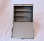 Vintage Small Cabinet 3 Shelves Metal Steel Organization Box Case. Fixed Price $17.99.