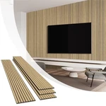 Wood Slat Wall Panels Pack In Total 94.5"X50.4" Warm Oak-extendo Trio. Fixed Price $283.07.