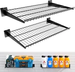 Pack Slatwall Wire Shelves 24X16.5IN Heavy Duty Metal Garage Retail Storage. Fixed Price $69.15.