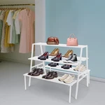 Modern Standing Display Rack, Double Side Clothing Shop Tables White. Fixed Price $148.74.