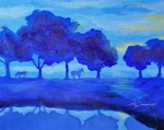 Original Painting Expressive "blue Morning" Steven Graff 16"HX20"W Canvas Panel. Fixed Price $190.00.