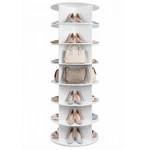 7 Tier Rotating Shoe Rack Tower Organizer Revolving 360 White Storage. Fixed Price $63.00.