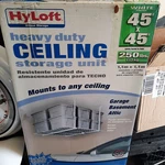 Hyloft Heavy Duty 250 Pounds Safety Tested 45" X Ceiling Storage Unit White. Fixed Price $108.46.