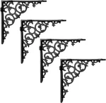 Decorative Shelf Brackets, 4 Pack Of 6 X 1.3 Inch, Black Cast Iron Sup. Fixed Price $66.88.