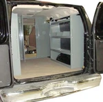 Shelving Unit Gmc Savana, Chevy Express, Ford Econoline - 38"L 44"H 13"D. Fixed Price $339.95.